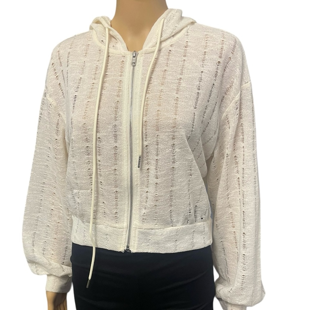 Drawstring Zipper Sweater - Picture 4 of 13